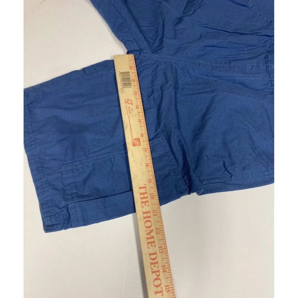 Place Boys Cargo Shorts Size 14 Blue Solid Elastic Waist Pockets